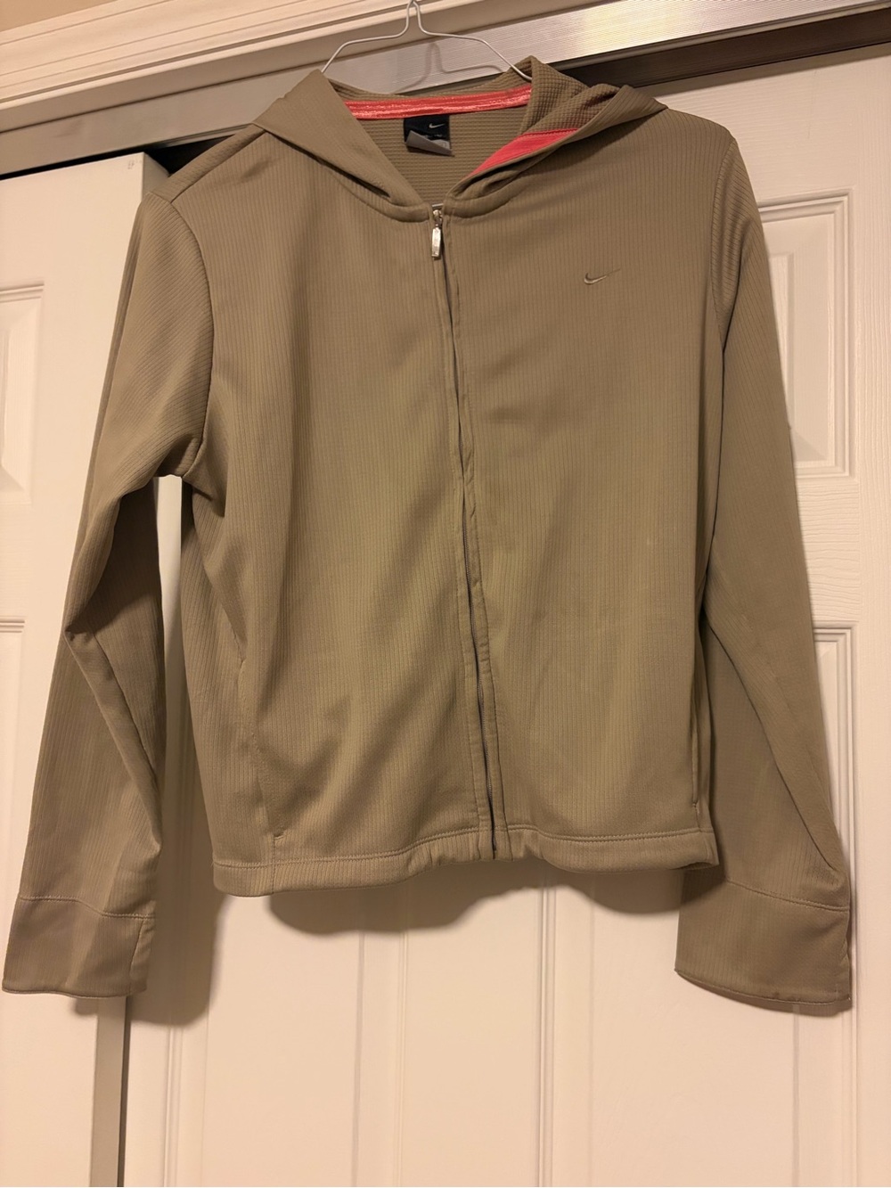 Nike Olive Green Full-Zip Hooded Bomber Jacket